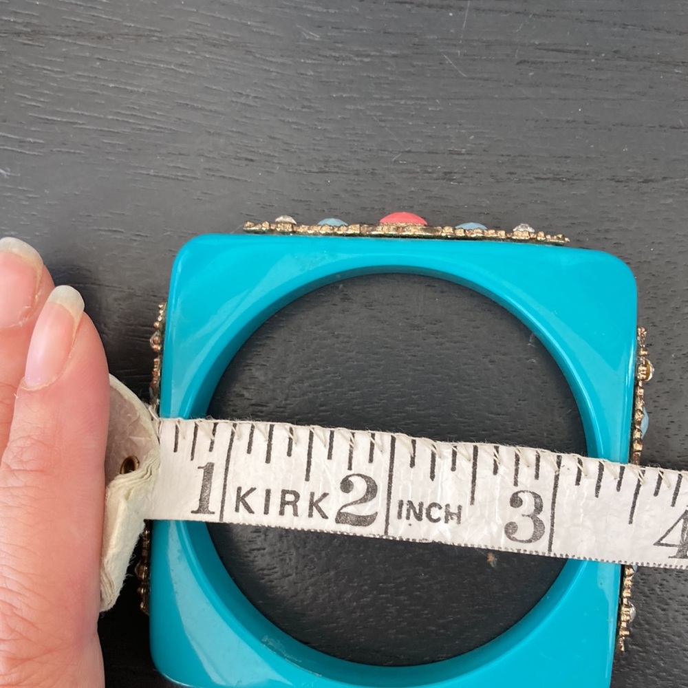 Angular Teal Bangle - Picture 5 of 7